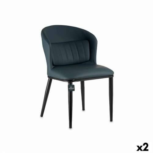 Fotelja Okruglo Plava Crna Čelik 51 x 83,5 x 54 cm (2 kom.) Cijena