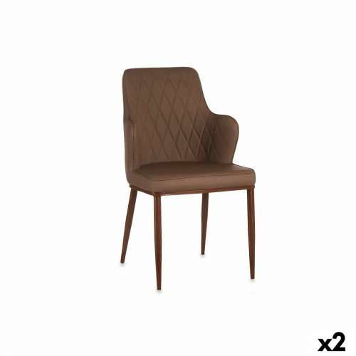 Fotelja rombi Smeđa Crna Čelik 53 x 90 x 43 cm (2 kom.) Cijena