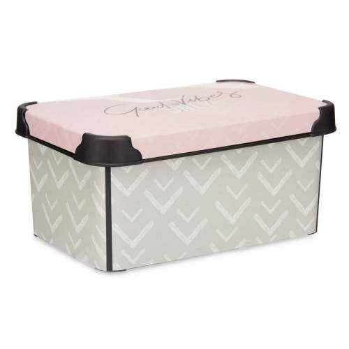 Kutija za Pospremanje s Poklopcem Kipit Vibes Roza Plastika Strijele 5 L 19 x 13,5 x 29,5 cm (12 kom.) Cijena