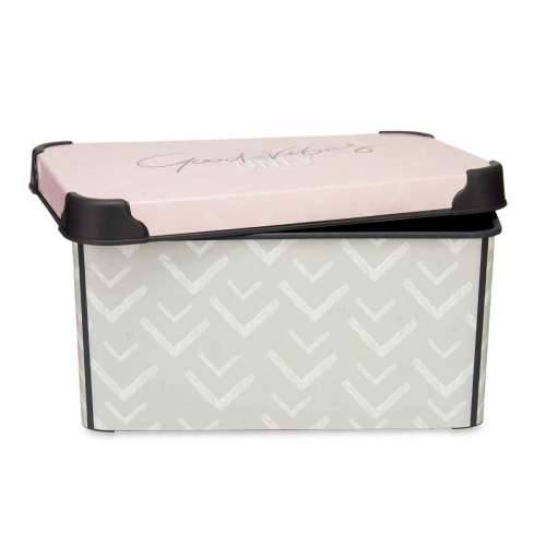 Kutija za Pospremanje s Poklopcem Kipit Vibes Roza Plastika Strijele 5 L 19 x 13,5 x 29,5 cm (12 kom.) Cijena