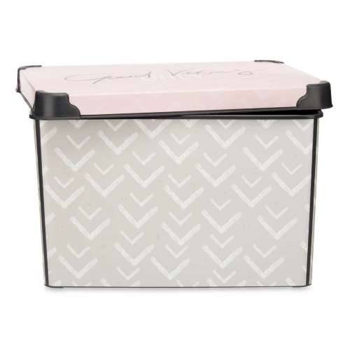 Kutija za Pospremanje s Poklopcem Kipit Vibes Roza Plastika Strijele 22 L 30 x 23,5 x 40 cm (12 kom.) Cijena