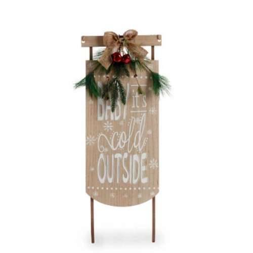 Decorațiune Suspendată Znak Sanke Bež Drvo MDF 20 x 5 x 69 cm (6 kom.) Cijena