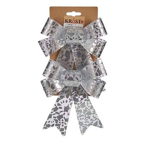 Laso Krist+ HJ1-12011 Srebrna PVC Otisnuto 15 x 4 x 16 cm Božićni ukras (12 kom.) Cijena
