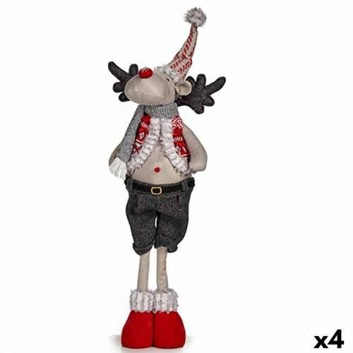 Ukrasna figura Božićni sobovi Crvena Siva Poliester 13 x 65 x 18 cm (4 kom.) Cijena