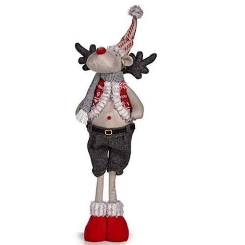 Ukrasna figura Božićni sobovi Crvena Siva Poliester 13 x 65 x 18 cm (4 kom.) Cijena