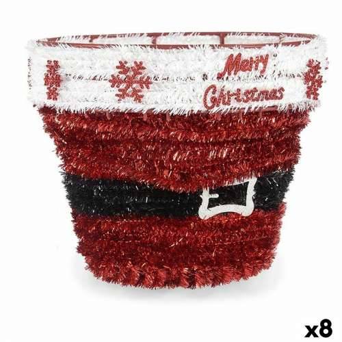 Ukrasna figura košara Traka za božićno drvce Bijela Crvena polipropilen PET 27 x 22 x 27 cm (8 kom.) Cijena
