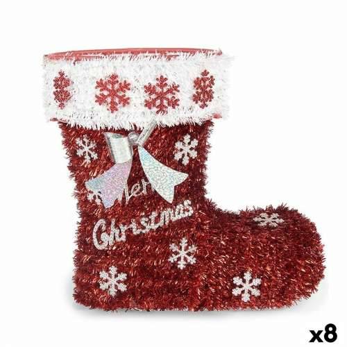 Ukrasna figura čizma Traka za božićno drvce Bijela Crvena polipropilen PET 26 x 27 x 14 cm (8 kom.) Cijena
