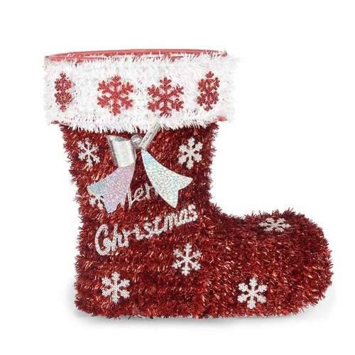 Ukrasna figura čizma Traka za božićno drvce Bijela Crvena polipropilen PET 26 x 27 x 14 cm (8 kom.) Cijena