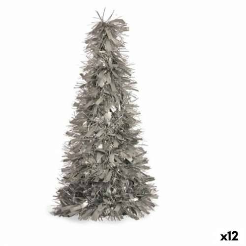 Ukrasna figura Pom de Crăciun Traka za božićno drvce Srebrna polipropilen PET 27 x 45,5 x 27 cm (12 kom.) Cijena