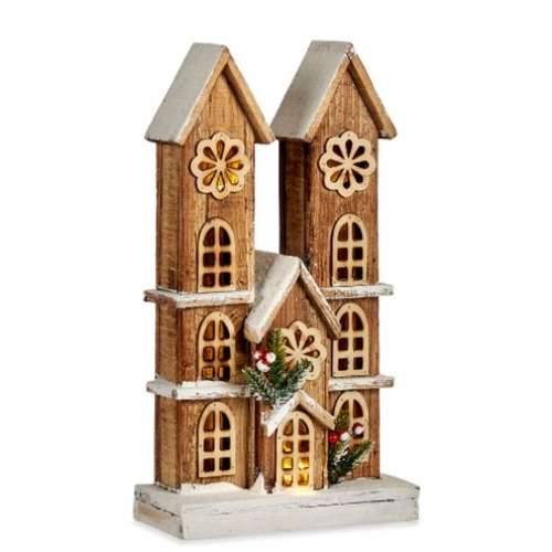 Ukrasna figura Svjetlo kuća Bijela Smeđa Drvo 25 x 46 x 9 cm (6 kom.) Cijena