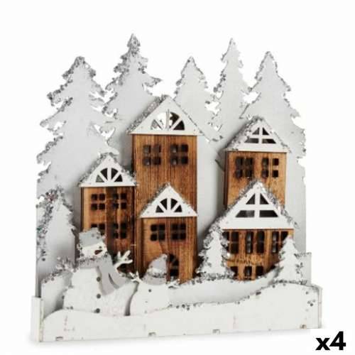 Ukrasna figura Svjetlo Selo Bijela Smeđa Drvo 44 x 44,7 x 6 cm (4 kom.) Cijena