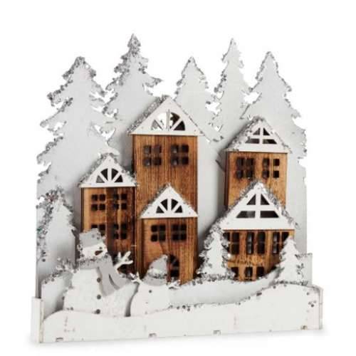 Ukrasna figura Svjetlo Selo Bijela Smeđa Drvo 44 x 44,7 x 6 cm (4 kom.) Cijena