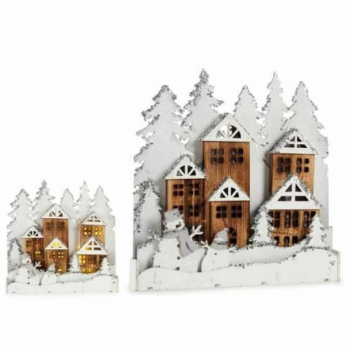Ukrasna figura Svjetlo Selo Bijela Smeđa Drvo 44 x 44,7 x 6 cm (4 kom.) Cijena