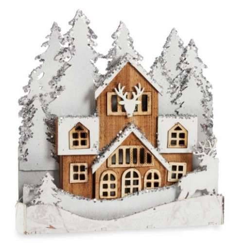 Ukrasna figura Svjetlo Selo Bijela Smeđa Drvo 44 x 43 x 6 cm (4 kom.) Cijena