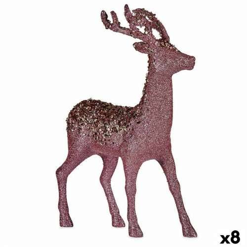 Ukrasna figura Božićni sobovi Roza Plastika 15 x 45 x 30 cm (8 kom.) Cijena