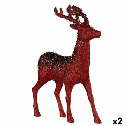 Ukrasna figura Božićni sobovi Crvena Plastika 15 x 45 x 30 cm (2 kom.) Cijena