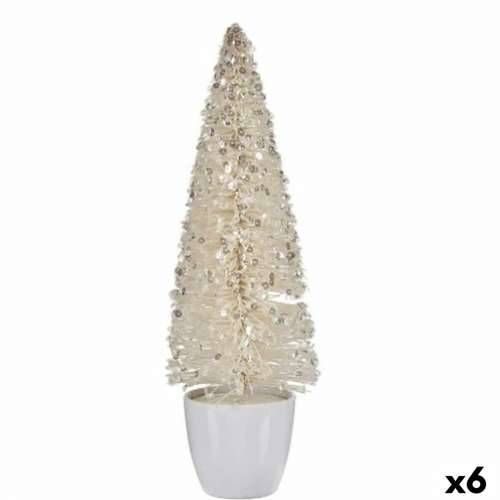 Ukrasna figura Pom de Crăciun Bijela Plastika 10 x 33 x 10 cm (6 kom.) Cijena