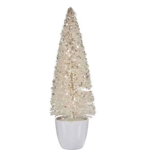 Ukrasna figura Pom de Crăciun Bijela Plastika 10 x 33 x 10 cm (6 kom.) Cijena