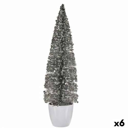 Ukrasna figura Pom de Crăciun Srebrna Plastika 10 x 38 x 10 cm (6 kom.) Cijena