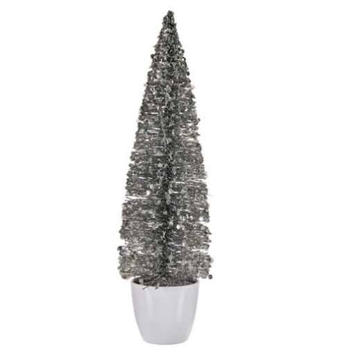 Ukrasna figura Pom de Crăciun Srebrna Plastika 10 x 38 x 10 cm (6 kom.) Cijena