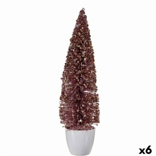 Ukrasna figura Pom de Crăciun Roza Plastika 10 x 38 x 10 cm (6 kom.) Cijena