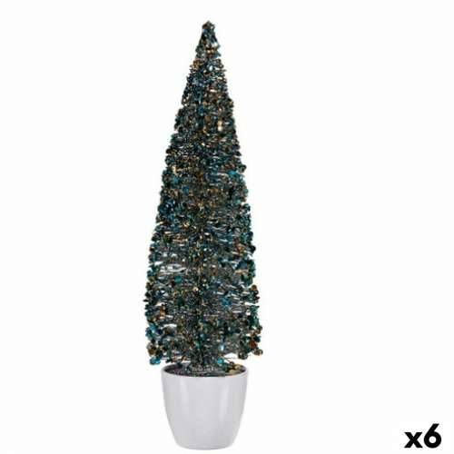 Ukrasna figura Pom de Crăciun Plava zlatan Plastika 10 x 38 x 10 cm (6 kom.) Cijena
