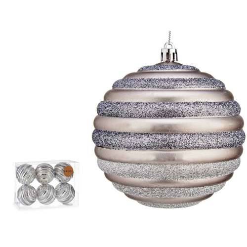 Set božićnih kuglica Krist+ 00876 Srebrna Plastika krugovi 10 cm (6 kom.) Cijena