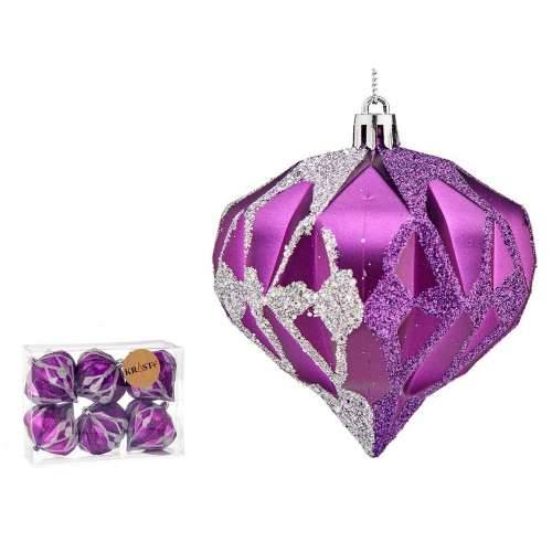 Set božićnih kuglica Krist+ 00898 Vijoličasta Srebrna Plastika Dijamant (12 kom.) Cijena