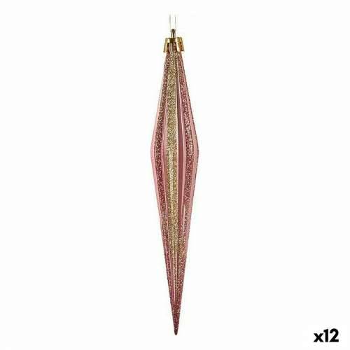 Set Božićnih Ukrasa Krist+ 00902 Roza zlatan PVC Rastegnuto 3 x 3 x 18,5 cm (12 kom.) Cijena
