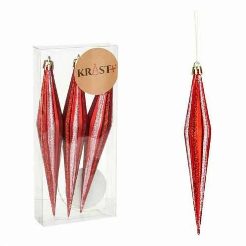 Set Božićnih Ukrasa Krist+ 00905 Crvena PVC Rastegnuto 8,5 x 3,5 x 19 cm (12 kom.) Cijena