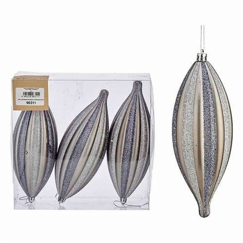 Set Božićnih Ukrasa Krist+ 00906 Srebrna PVC Rastegnuto 3 x 3 x 18 cm (12 kom.) Cijena