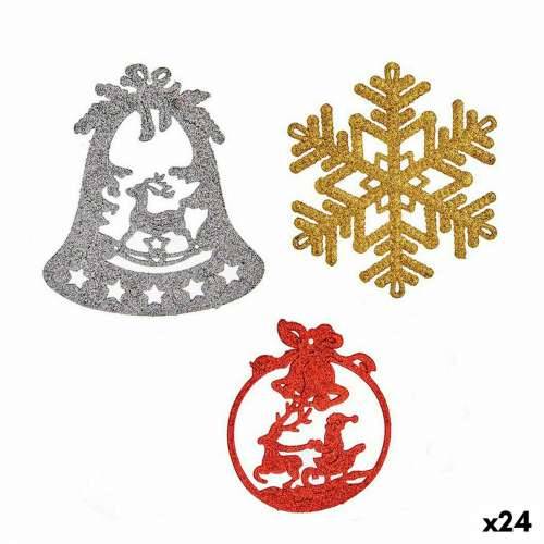 Set Božićnih Ukrasa Krist+ 00507 Crvena zlatan Srebrna Plastika (24 kom.) Cijena