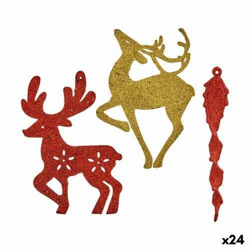 Set Božićnih Ukrasa Krist+ 00510 Crvena zlatan Plastika 14,5 x 14,5 x 2 cm (24 kom.) Cijena