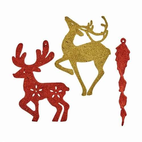 Set Božićnih Ukrasa Krist+ 00510 Crvena zlatan Plastika 14,5 x 14,5 x 2 cm (24 kom.) Cijena