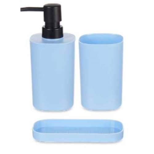 Set za Kupaonicu Berilo B8108-S3-BLUE Plava Crna polipropilen (12 kom.) Cijena