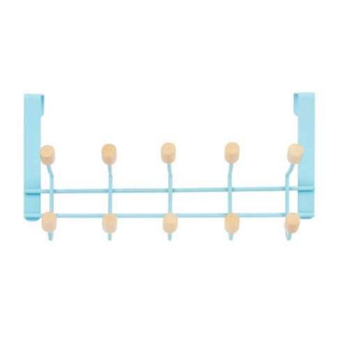 Vješalica za Kapute za Vrata Berilo W7912-10NB-BLUE Plava Drvo Metal 35 x 17 x 15 cm (6 kom.) Cijena