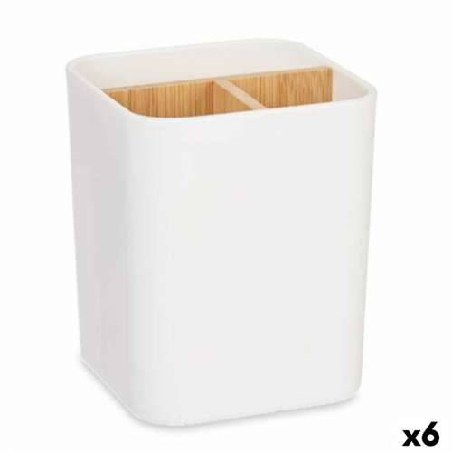 Držač četkica za zube Berilo B9041-WHITE Bijela Bambus polipropilen 9 x 11 x 9 cm (6 kom.) Cijena