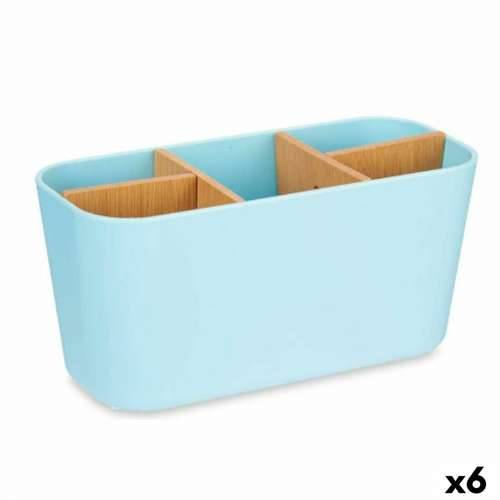 Držač četkica za zube Berilo B9045-BLUE Plava Bambus polipropilen 21 x 10 x 9 cm (6 kom.) Cijena