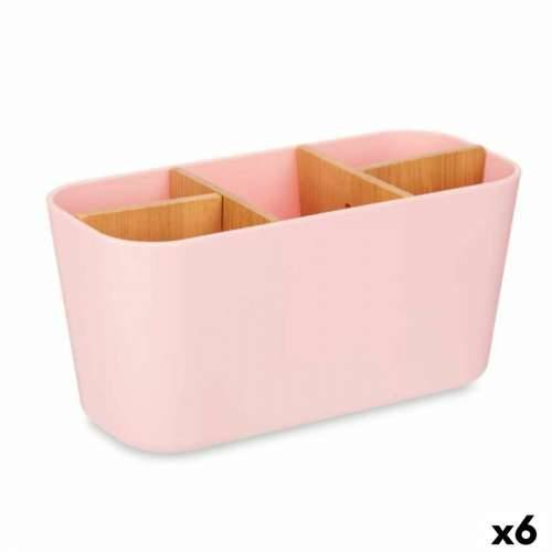Držač četkica za zube Berilo B9045-PINK Roza Bambus polipropilen 21 x 10 x 9 cm (6 kom.) Cijena