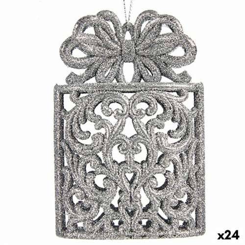 Božićni ukras Poklon Kutija Srebrna Plastika Šljokice 7,5 x 11,5 x 4 cm (24 kom.) Cijena
