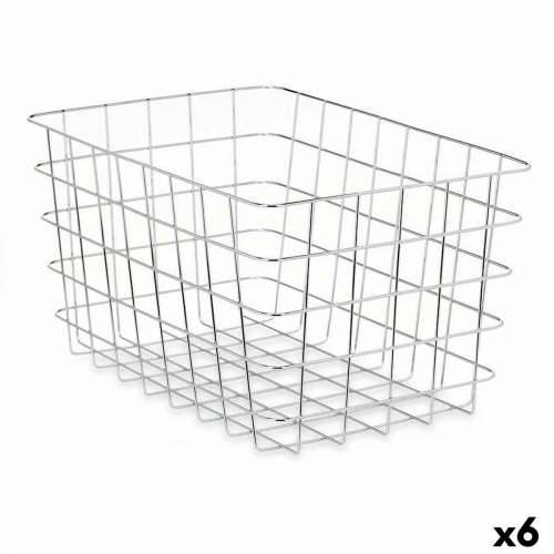 Višenamjenska Košara Kinvara W5759K-L CHROME Srebrna Srebro Metal 38 x 21 x 26 cm Pravokutno (6 kom.) Cijena
