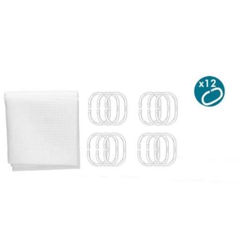 Zavjesa za tuš kabinu Berilo SC-POLY-UD1-WHITE Bijela Poliester 180 x 180 cm Bodovi (12 kom.) Cijena