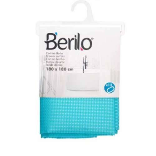 Zavjesa za tuš kabinu Berilo SC-POLY-UD1-BLUE Plava Poliester 180 x 180 cm Bodovi (12 kom.) Cijena