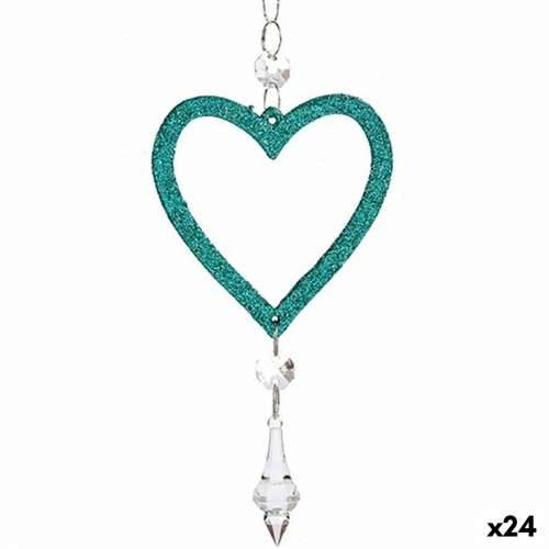 Božićni ukras Srce Zelena Plastika Šljokice 9 x 16 x 2 cm (24 kom.) Cijena