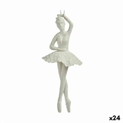 Božićni ukras Balerina Bijela Plastika Šljokice 6,7 x 16 x 6,7 cm (24 kom.) Cijena