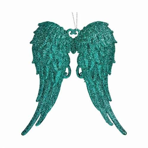 Božićni ukras Krila Anđela Zelena Plastika Šljokice 13 x 14,5 x 2,5 cm (24 kom.) Cijena