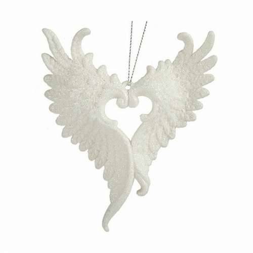 Božićni ukras Krila Anđela Bijela Plastika Šljokice 12 x 13 x 2,5 cm (24 kom.) Cijena