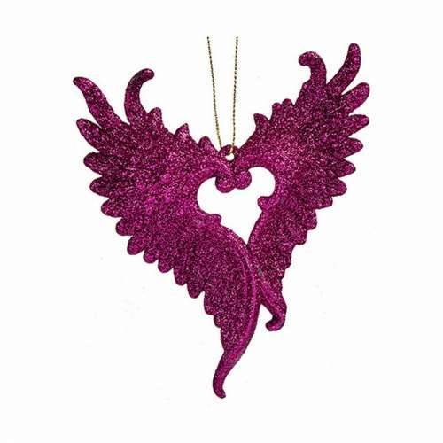 Božićni ukras Krila Anđela Fuksija Plastika Šljokice 12 x 13 x 2,5 cm (24 kom.) Cijena