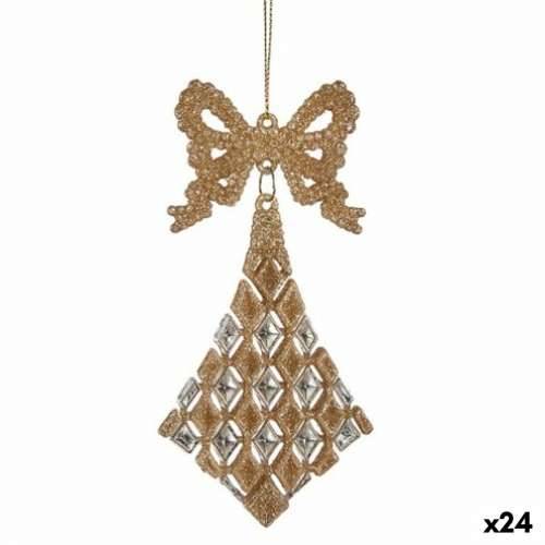 Božićni ukras Laso rombi champagne Plastika Šljokice 7,5 x 1 x 15,5 cm (24 kom.) Cijena