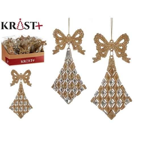 Božićni ukras Laso rombi champagne Plastika Šljokice 7,5 x 1 x 15,5 cm (24 kom.) Cijena